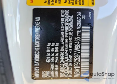 2015 BMW 228 I Sulev z USA, uszkodzony, nr VIN WBA1F9C53FVW98465